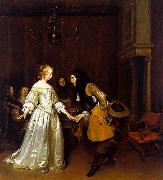 Gerard Ter Borch An Officer Making his Bow to a Lady